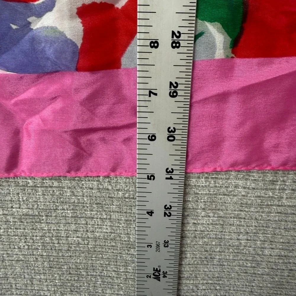 Vintage Baar Beards Scarf Women OS Pink Floral Silk Lightweight Cottage Coquette